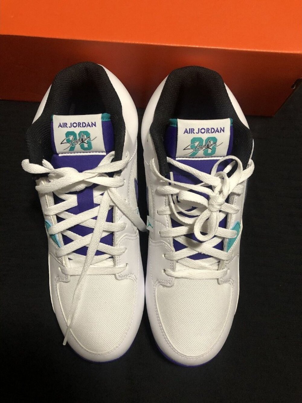 Air Jordan Stadium 90 Low 'Grape' White Football Cleats, Size 10 HQ0210-105 - Picture 2 of 6